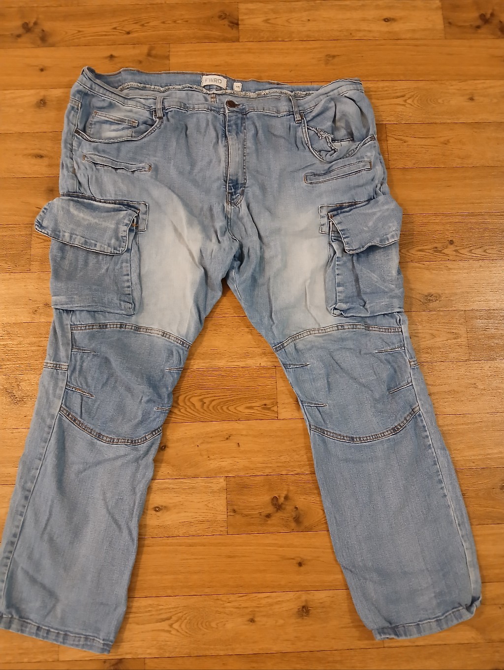 Fwrd Mens Light Blue Cargo Denim Jeans